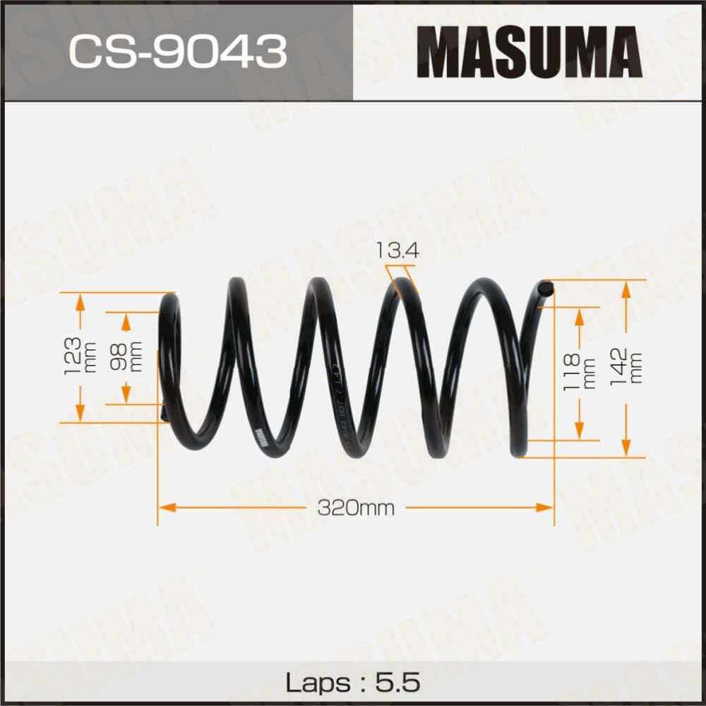 Пружина подвески MASUMA front RENAULT LOGAN 04-15 Masuma. Артикул CS9043