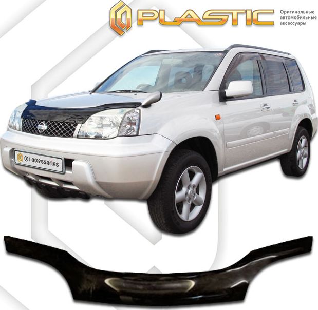 Дефлектор СА Пластик для капота (Classic черный) Nissan X-Trail T30 2001-2006. Артикул 2010010100582