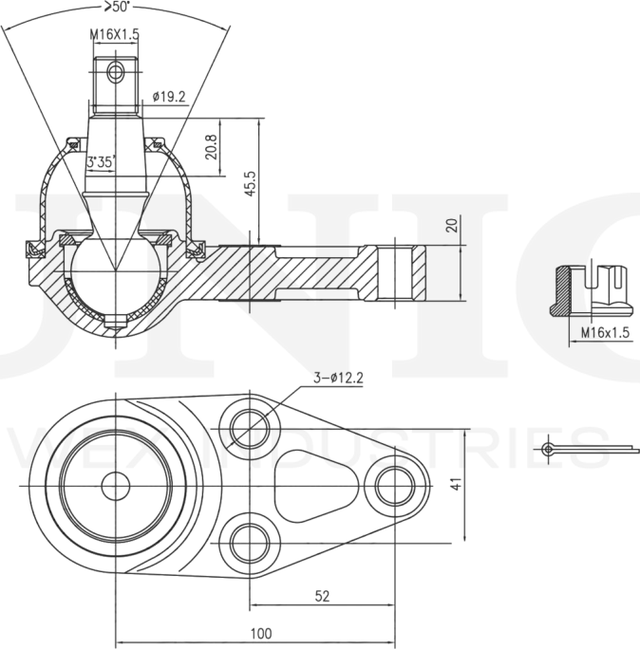 Опора шаровая (Unio). Артикул SSP-20020
