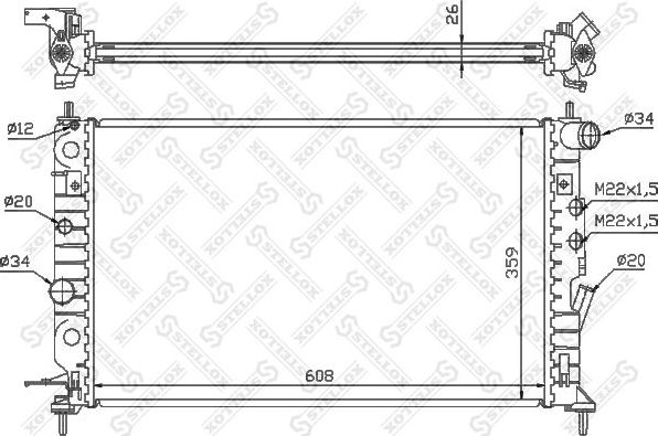 Радиатор охлаждения двигателя Stellox для Opel Vectra B 1995-2003. Артикул 10-25140-SX
