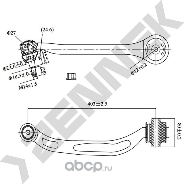 РЫЧАГ ПЕРЕДНИЙ НИЖНИЙ ЗАДНИЙ ЛЕВЫЙ AUDI A6 04 (Zennek). Артикул DCA0146