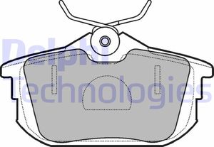 Тормозные колодки Delphi (Low-Metallic) задние для Mitsubishi Colt VI (Z20/Z30) 2004-2012. Артикул LP1593