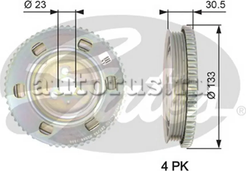 Ременный шкив, коленчатый вал (Gates). Артикул TVD1051