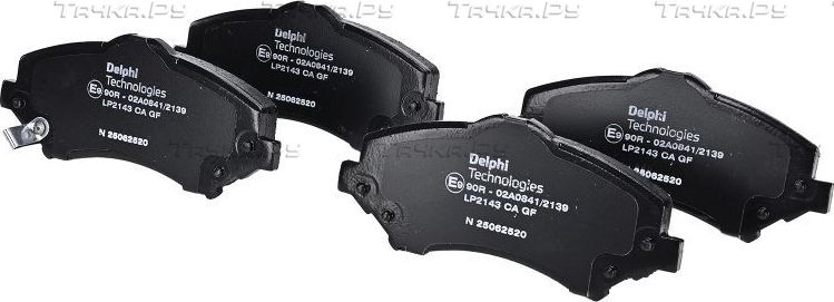 Тормозные колодки Delphi (Low-Metallic) передние для Volkswagen Routan 2008-2013. Артикул LP2143