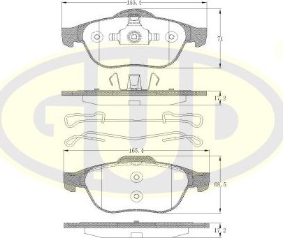 Тормозные колодки G.U.D.. Артикул GBP880138