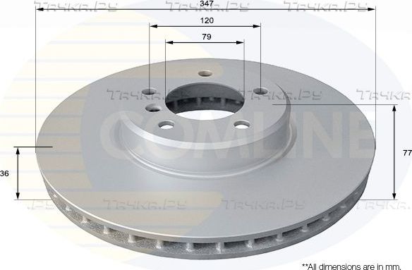 Тормозной диск Comline COATED передний для BMW 6 II (E63/E64) 2005-2010. Артикул ADC1747V