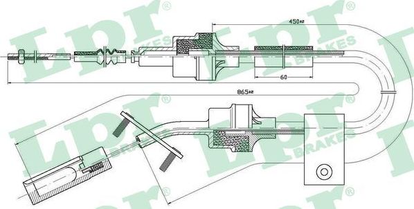 Трос сцепления LPR для Fiat Multipla I 1999-2010. Артикул C0065C
