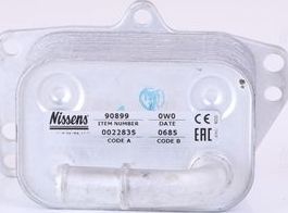 Радиатор масляный (маслоохладитель) для двигателя Nissens (алюминий). Артикул 90899