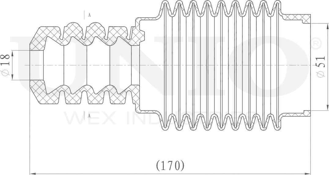 Отбойник и пыльник амортизатора, комплект (Unio). Артикул DUC-50100