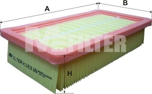 Воздушный фильтр MFilter. Артикул K 163