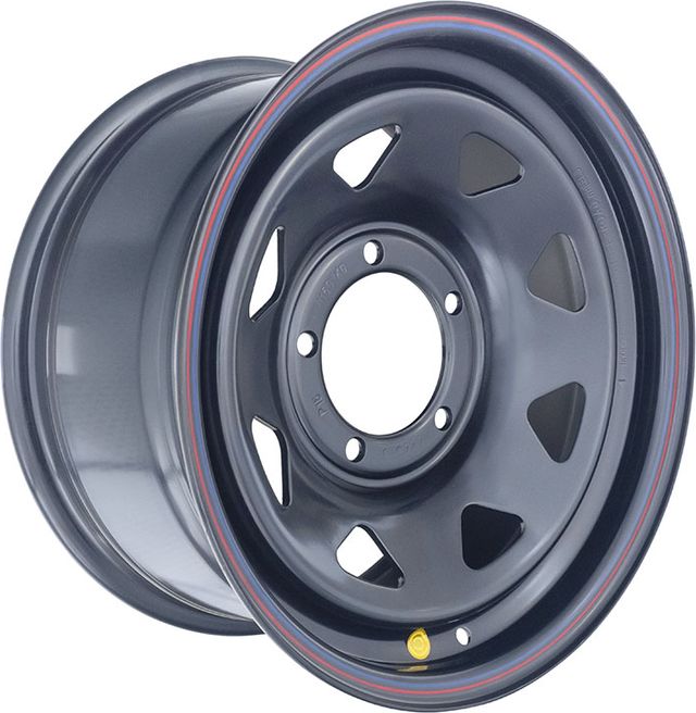 Колёсный диск OFF-ROAD Wheels усиленный стальной черный 5x139,7 7xR16 d110 ET+15 для ГАЗ Соболь 1998-2019 (треугольник мелкий). Артикул 1670-53910BL+15A17X