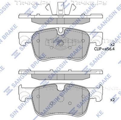 Тормозные колодки Sangsin Hi-Q передние для Citroen C4 II 2013-2026. Артикул SP4209