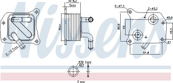 Радиатор масляный (маслоохладитель) для двигателя Nissens (алюминий) для Renault Espace V 2015-2026. Артикул 91519