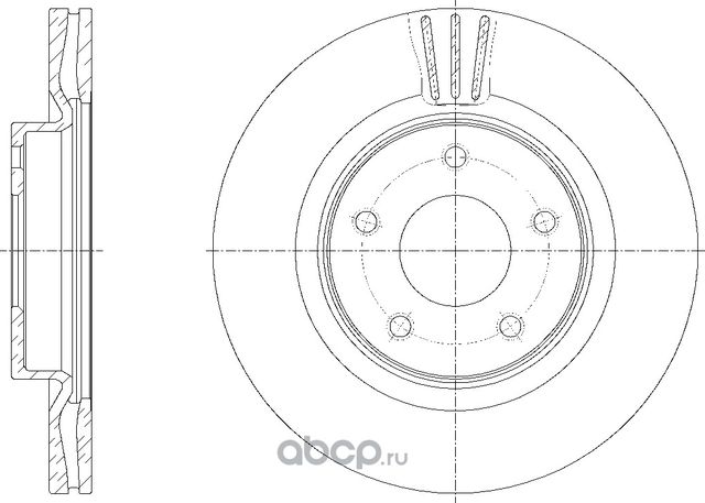 Диск тормозной вентилируемый (G-Brake). Артикул GR20735