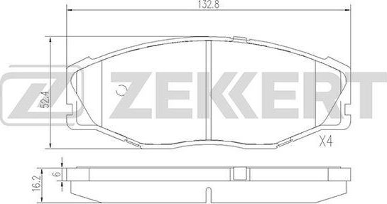 Тормозные колодки Zekkert передние для Toyota Crown IX (S140) 1991-1999. Артикул BS-2085