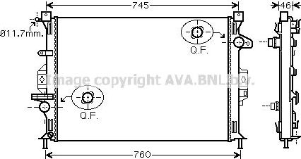 Радиатор охлаждения двигателя AVA для Ford Kuga II 2013-2019. Артикул FDA2421