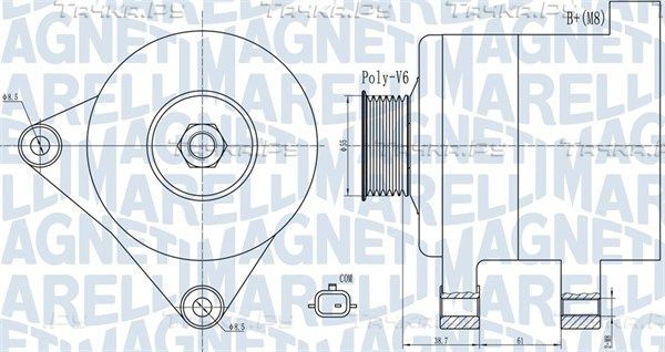 Генератор Magneti Marelli для Renault Kangoo II 2008-2026. Артикул 063732003010