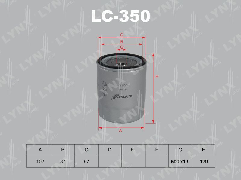 Масляный фильтр LYNXauto. Артикул LC-350