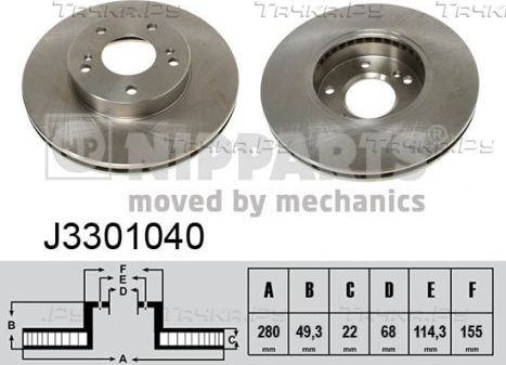 Тормозной диск Nipparts. Артикул J3301040