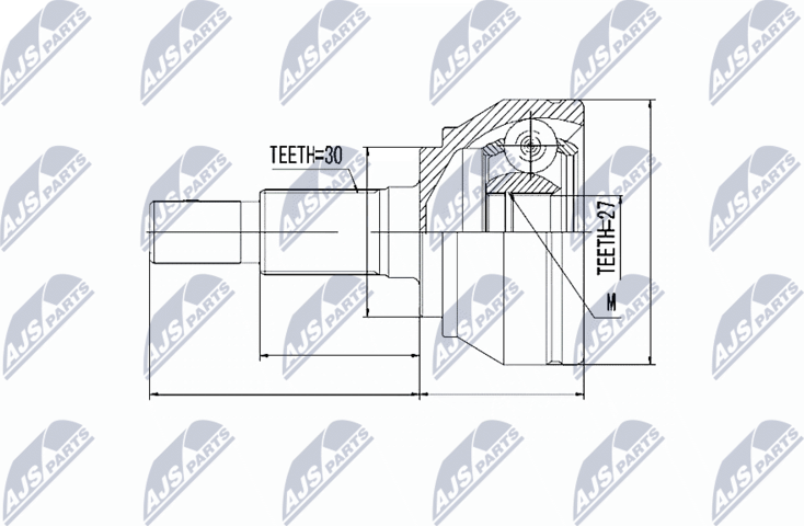 Шрус внутренний (граната) NTY. Артикул NPZ-VW-027