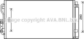 Радиатор кондиционера (конденсатор) AVA для BMW 2 F22 2012-2026. Артикул BWA5434D