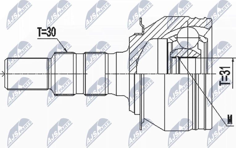 Шрус наружный (граната) NTY. Артикул NPZ-DW-032