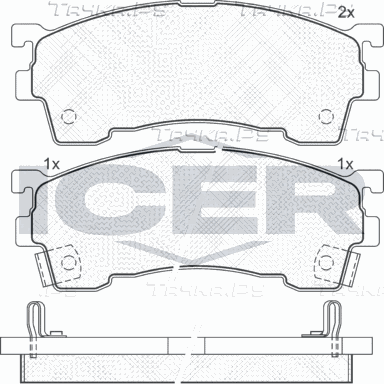 Тормозные колодки Icer передние для Mazda Xedos 6 1992-1999. Артикул 180971-203