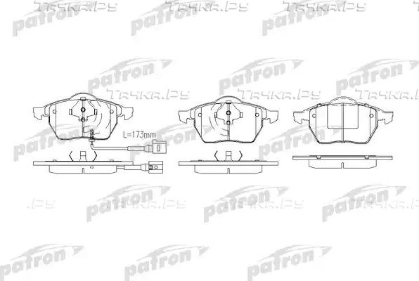 Тормозные колодки Patron передние для Volkswagen Golf V 2003-2008. Артикул PBP1463