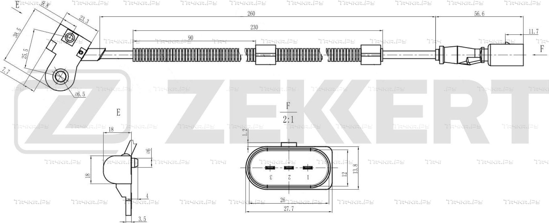 Датчик положения распредвала Zekkert для Volkswagen Scirocco III 2008-2017. Артикул SE-5035