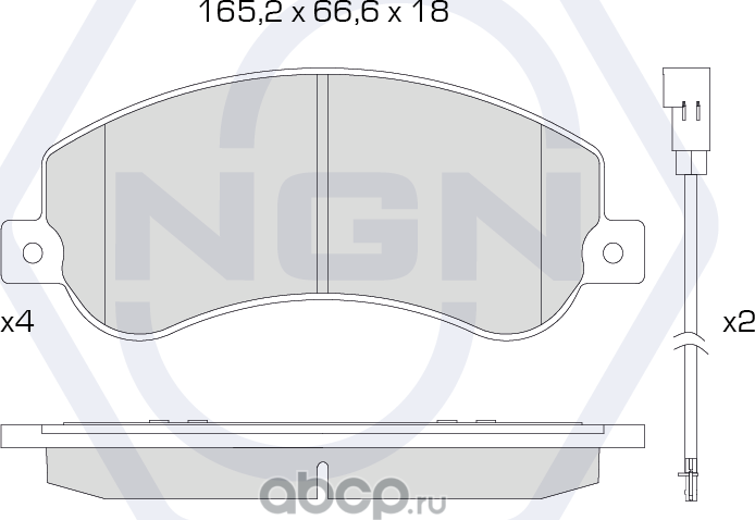 Колодки тормозные керамические, передние (NGN). Артикул 3501403