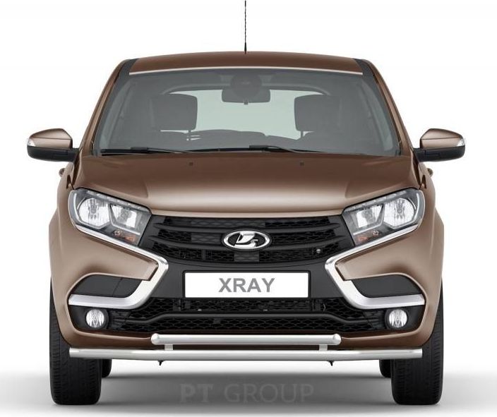 Защита PT Group переднего бампера двойная d51/51 для Lada Xray 2016-2026. Артикул LXR220201