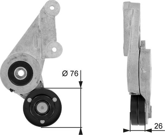 Натяжной ролик (натяжитель) приводного клинового зубчатого ремня Gates DriveAlign®. Артикул T38284