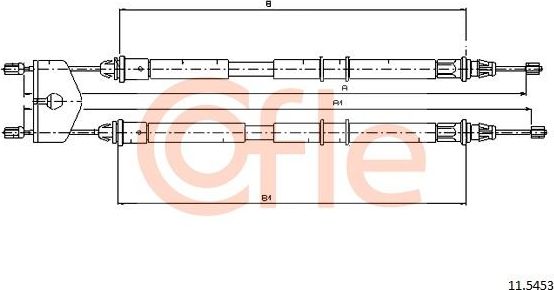 Трос ручника (тросик ручного тормоза) Cofle задний для Mazda 2 I (DY) 2003-2007. Артикул 92.11.5453