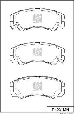 Тормозные колодки MK Kashiyama передние для Isuzu TF (Pickup) 1995-2002. Артикул D4031MH