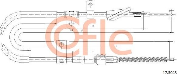 Трос ручника (тросик ручного тормоза) Cofle. Артикул 92.17.5048