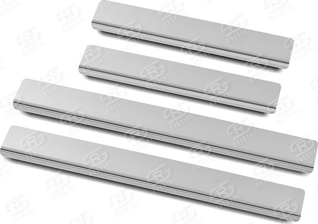 Накладки RusStal на пороги (лист нерж. шлифованный) для Skoda Rapid II 2020-2026. Артикул SKRAP20-02