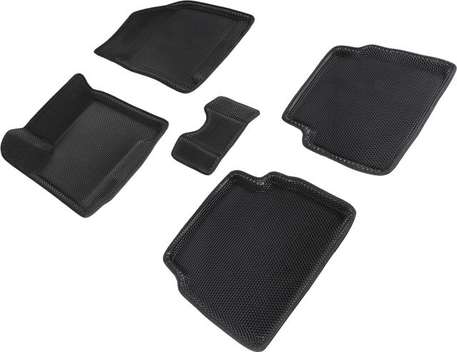 Коврики Seintex 3D EVA Соты для салона Chevrolet Aveo I седан 2003-2011 ЧЕРНЫЕ. Артикул 96403