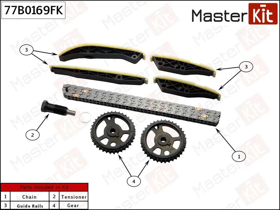 77B0169FK Комплект цепи ГРМ Mercedes-Benz M112/M113 (Master KIT). Артикул 77b0169fk