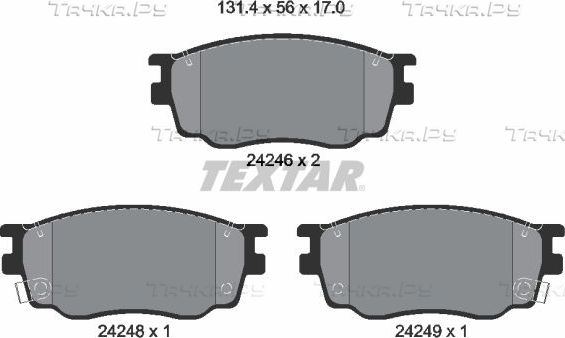 Тормозные колодки Textar передние для FAW Besturn B70 2012-2014. Артикул 2424601
