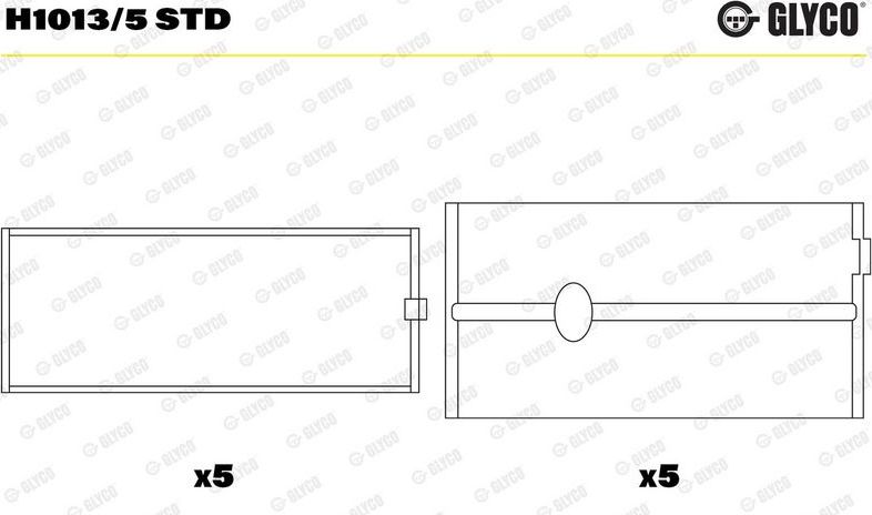 Вкладыши коренные Glyco для Renault Safrane I 1996-2000. Артикул H1013/5 STD