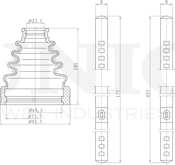 Пыльник ШРУС, комплект (Unio). Артикул DUC-30094K