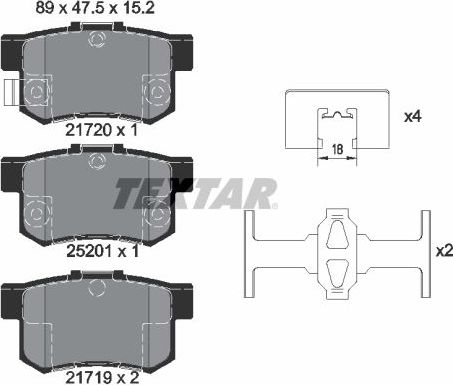 Тормозные колодки Textar Q+. Артикул 2172001