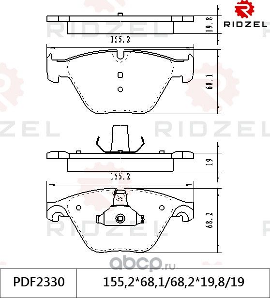 Колодки тормозные дисковые передние (Ridzel). Артикул PDF2330