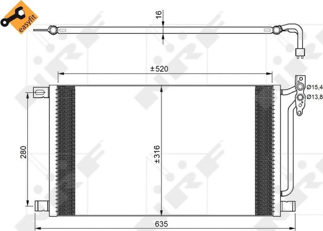 Радиатор кондиционера (конденсатор) NRF EASY FIT для BMW 3 IV (E46) 1998-2007. Артикул 35748