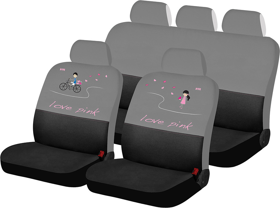 Чехлы универсальные Hadar Rosen Love Pink Love Story на сидения авто, цвет Черный. Артикул 10483