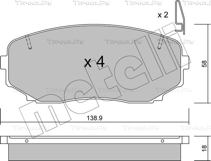 Тормозные колодки Metelli передние для Mazda CX-7 I 2006-2013. Артикул 22-0872-0