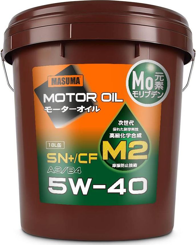 MASUMA 5W40 M2 SN+/CF/A3B4 (универсальное, синтетика) 18л Masuma. Артикул M2022E