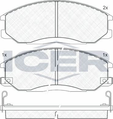 Тормозные колодки Icer передние для Hawtai Boliger 2013-2024. Артикул 181372