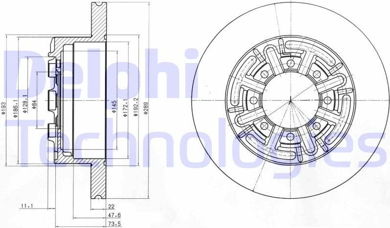 Тормозной диск Delphi. Артикул BG4171