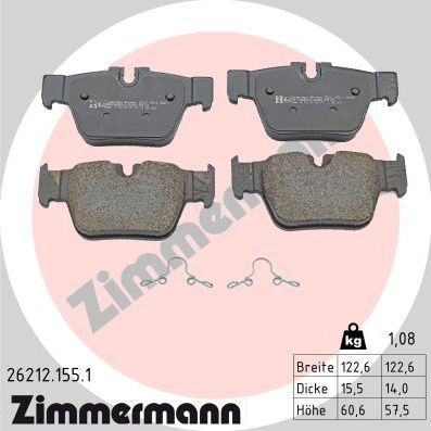 Тормозные колодки Zimmermann. Артикул 26212.155.1